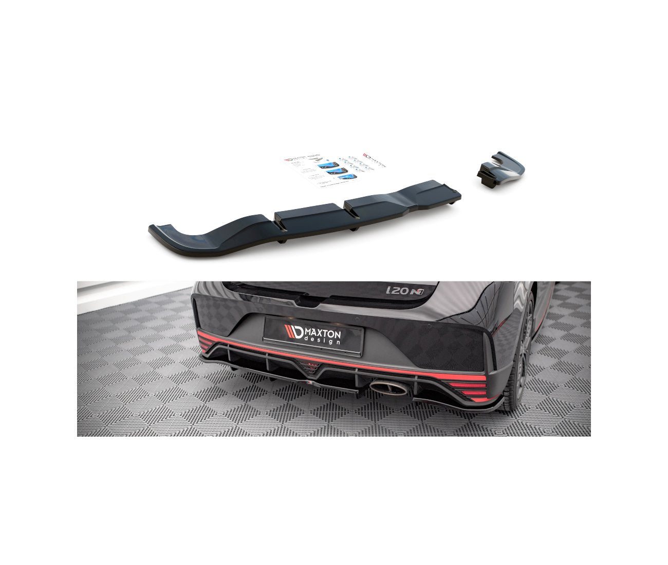 Middle cup rear diffuser for Hyundai I20N